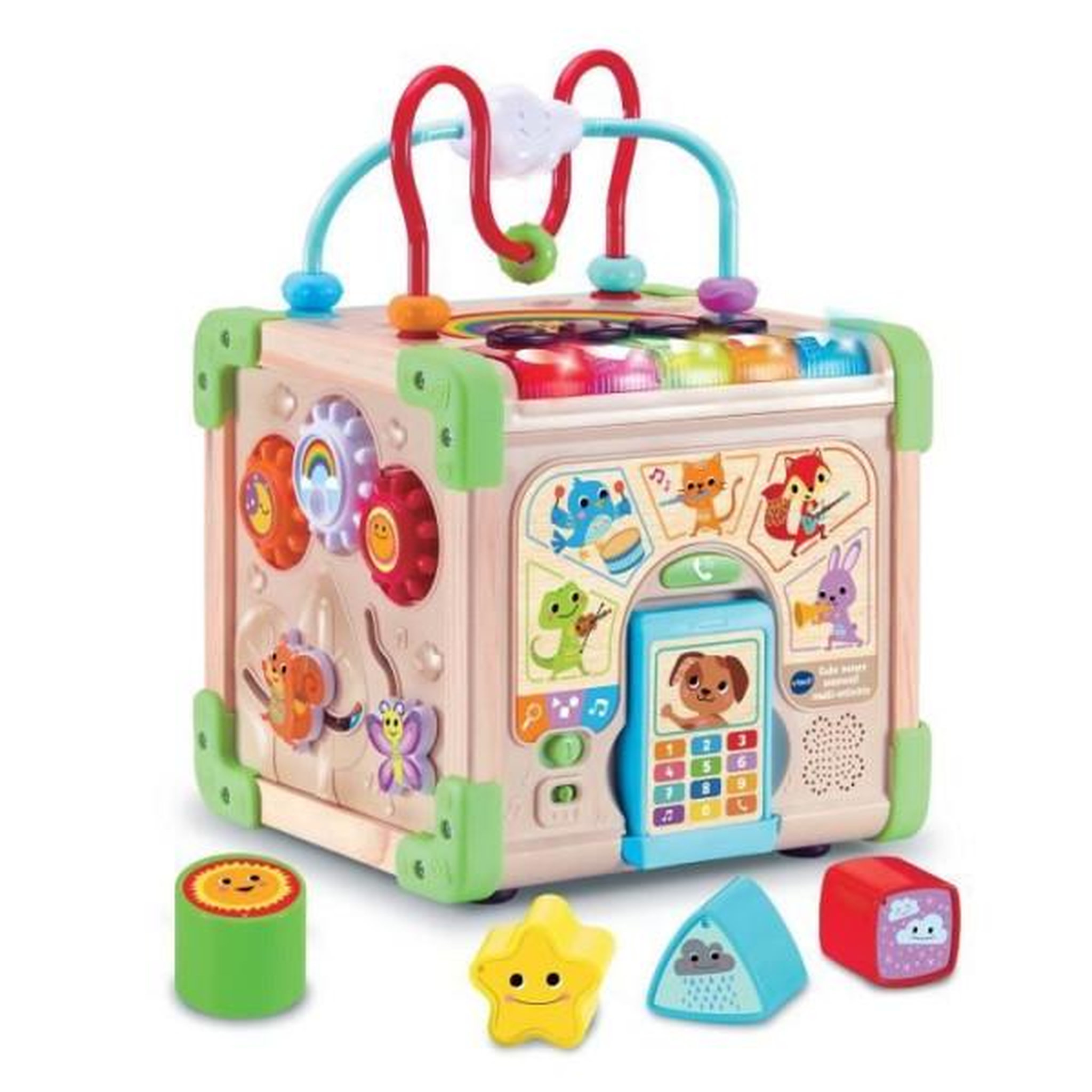 Voir la diapositive 2 : VTECH BABY Jouet interactif VTECH CUBE NATURE - Bois certifié FSC - Animaux musicaux - 9-36 mois