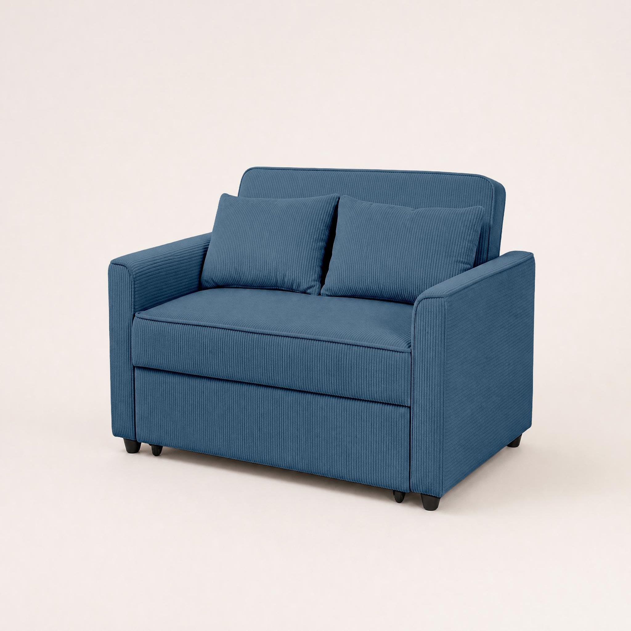Voir la diapositive 3 : BEST MOBILIER Ernest - canapé droit 2 places convertible en velours côtelé