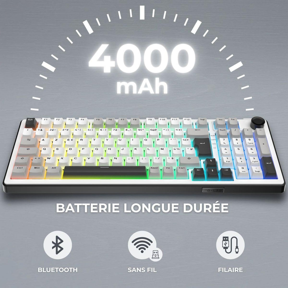 THE G-LAB Clavier gamer sans fil KEYZ ELITE 400WG