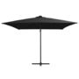 Voir la diapositive 2 : VIDAXL Parasol de jardin en porte-a-faux lumieres LED et mat en acier