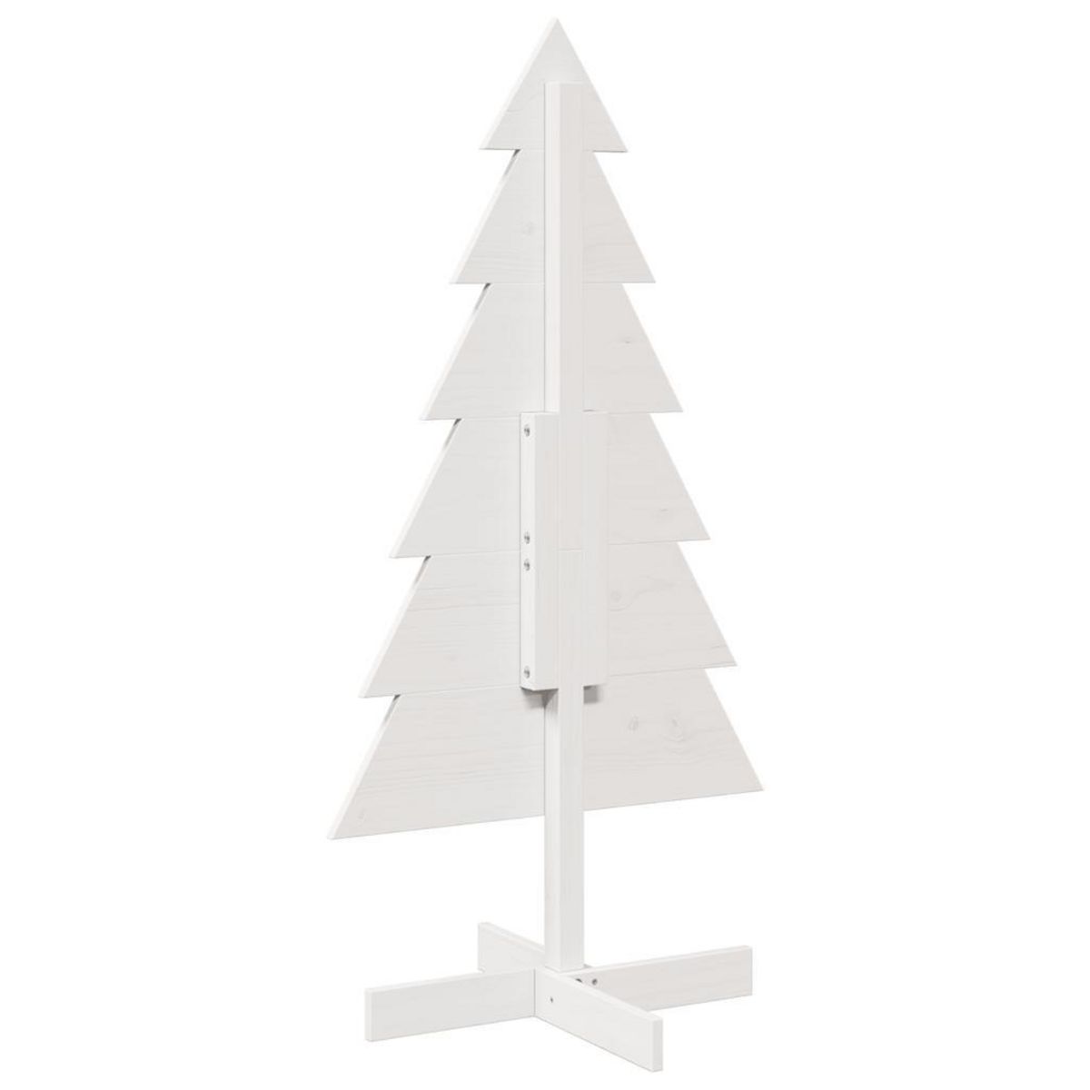 VIDAXL Arbre de Noël en bois pour decoration blanc 120 cm pin massif