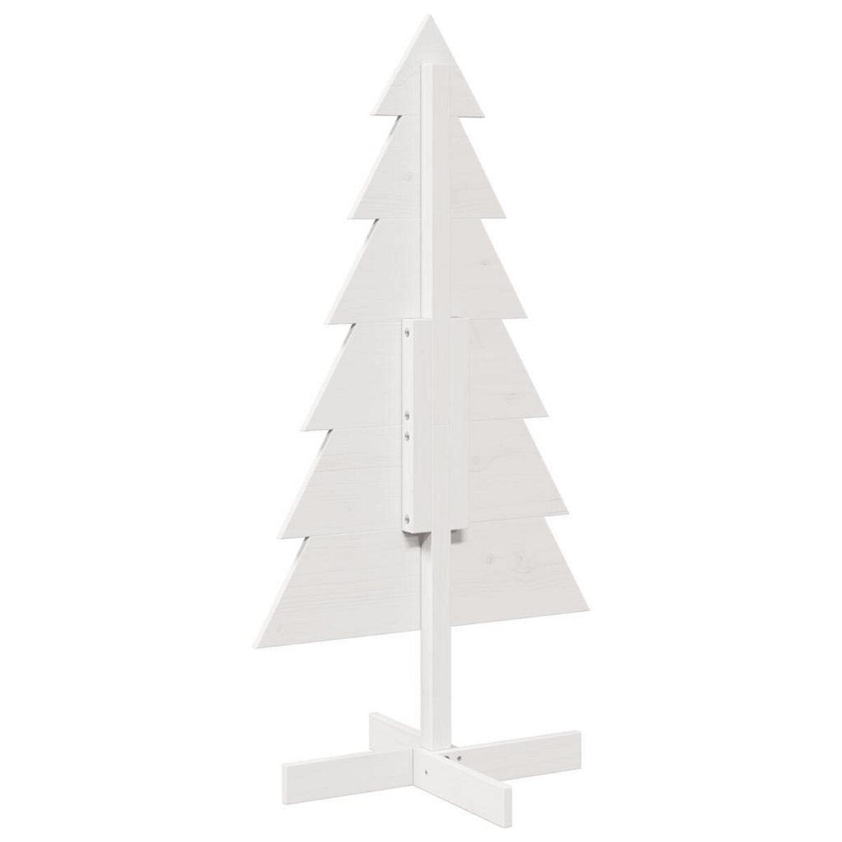 VIDAXL Arbre de Noël en bois pour decoration blanc 120 cm pin massif