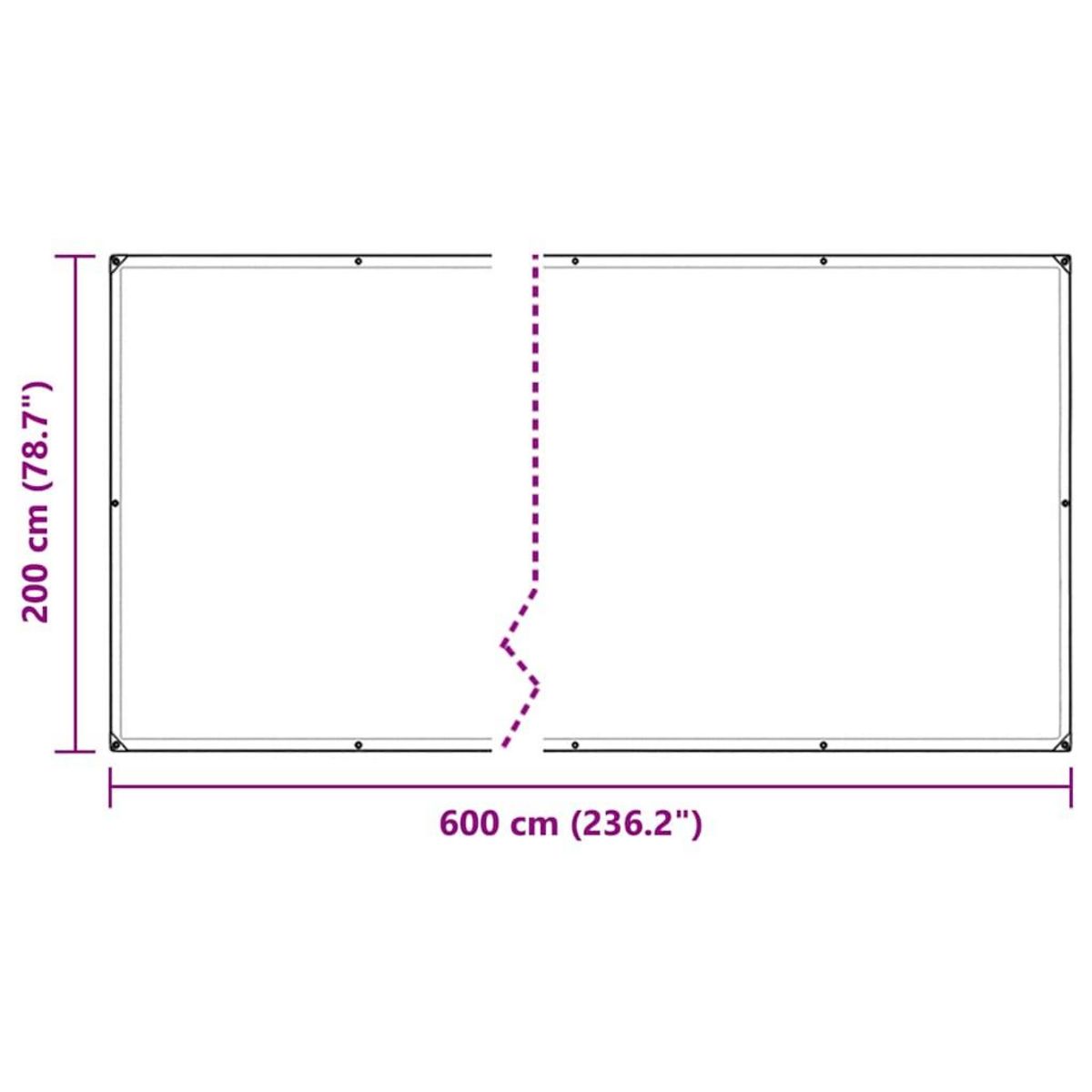 VIDAXL Bache transparente avec œillets 2x6 m PVC