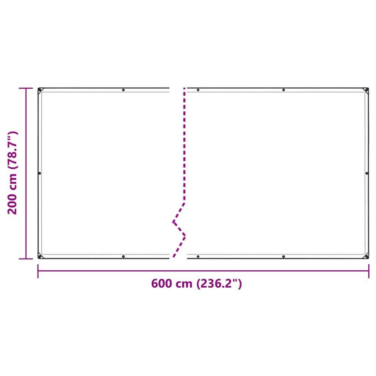VIDAXL Bache transparente avec œillets 2x6 m PVC