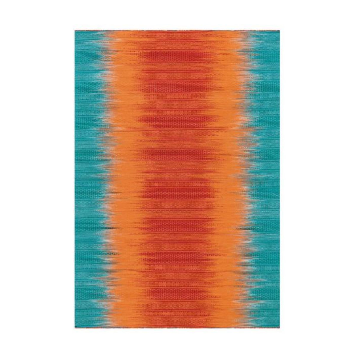 Paris Prix Tapis en Laine Tissé Fait Main  Sunset  Orange & Bleu