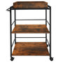 Voir la diapositive 3 : tectake Chariot de service style industriel Bois foncé industriel, rustique