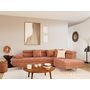 Voir la diapositive 1 : BEST MOBILIER Margaux - canapé d'angle droit 5 places convertible avec coffre et têtières réglables en velours texturé
