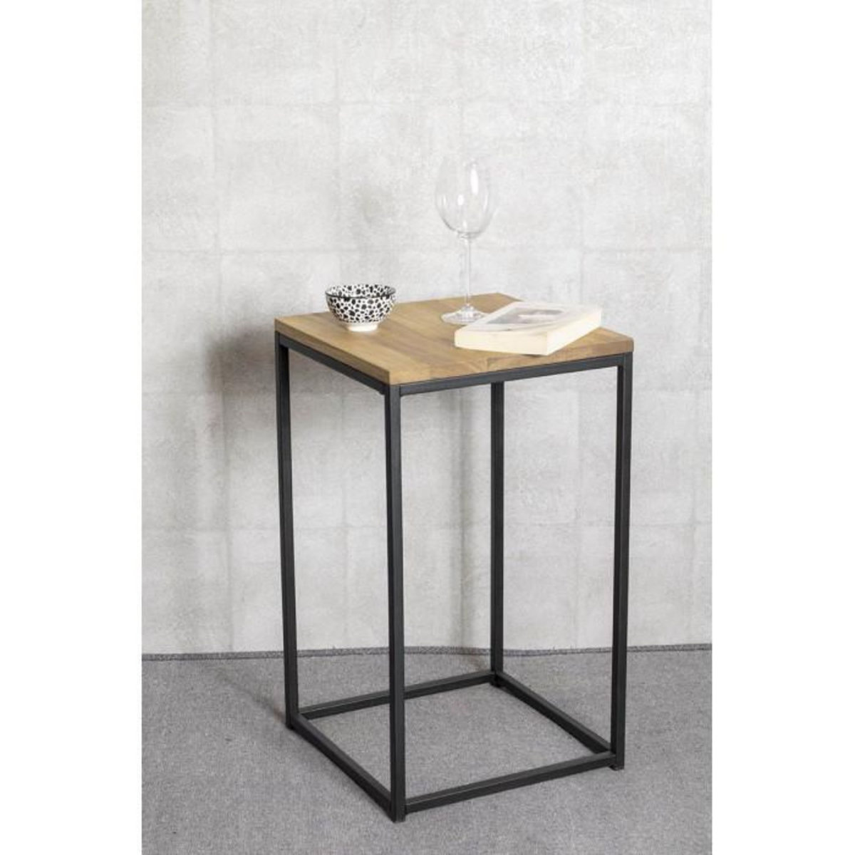 Paris Prix Table d'Appoint  Pika  60cm Chêne & Noir