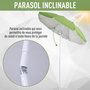 Voir la diapositive 4 : OUTSUNNY Parasol inclinable octogonal de plage Ø 150 cm tissu polyester haute densité anti-UV mât démontable sac de transport inclus vert