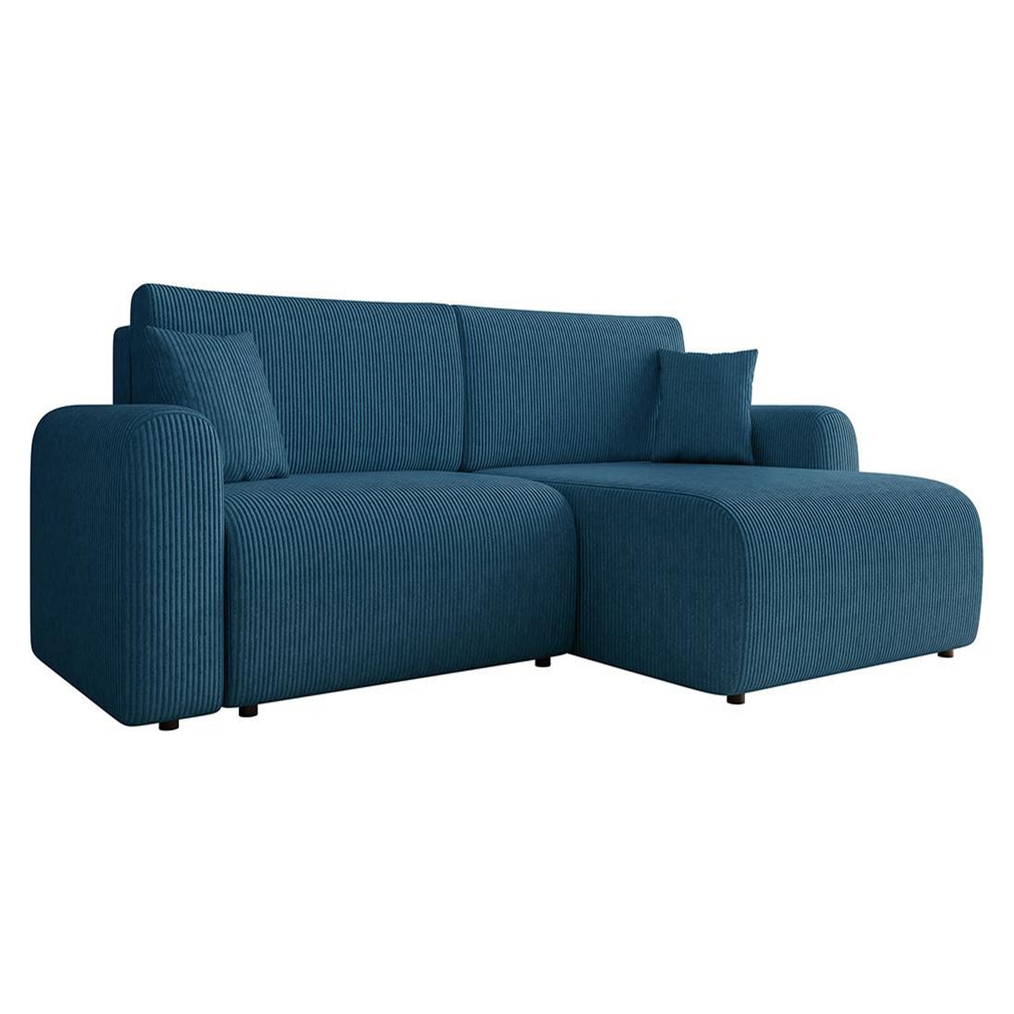 Voir la diapositive 1 : BEST MOBILIER Naomi - canapé d'angle réversible 4 places convertible avec coffre en velours côtelé