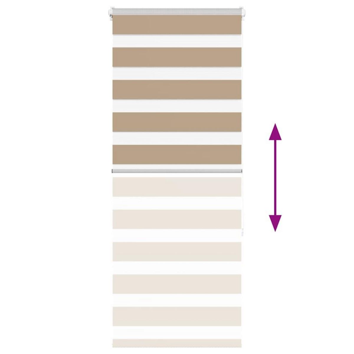 VIDAXL Store zebre marron sable largeur du tissu 55,9 cm polyester