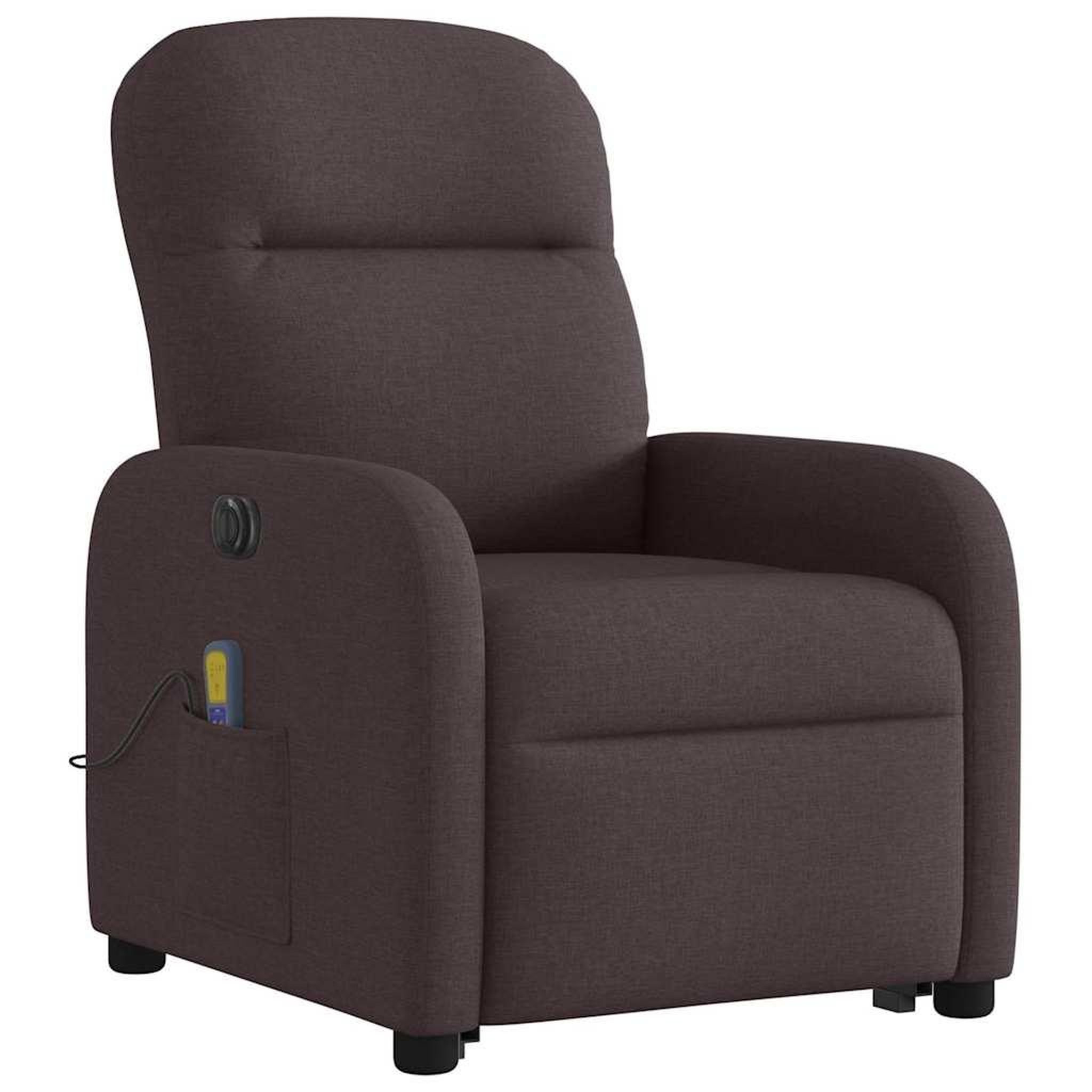 Voir la diapositive 4 : VIDAXL Fauteuil inclinable de massage electrique Marron fonce Tissu