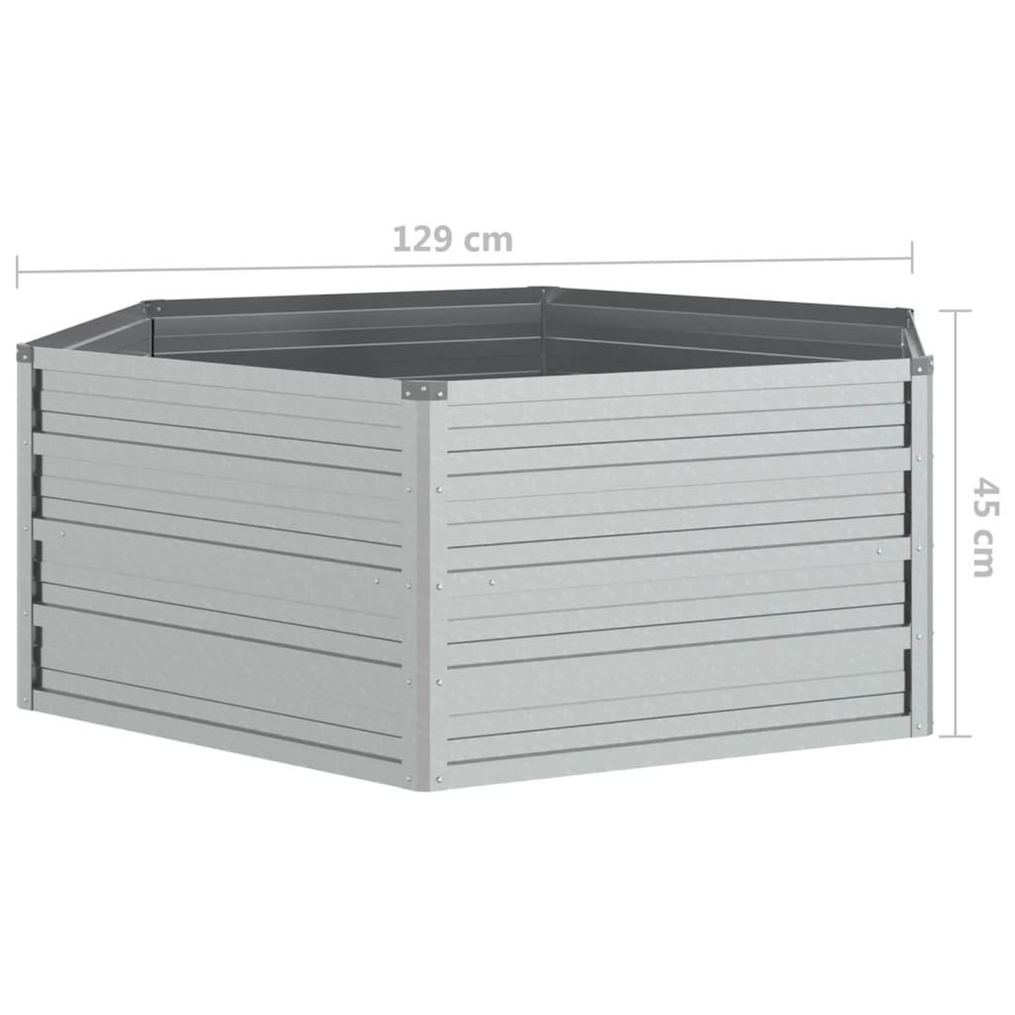 Voir la diapositive 6 : VIDAXL Lit sureleve de jardin 129x45 cm Acier galvanise Argente