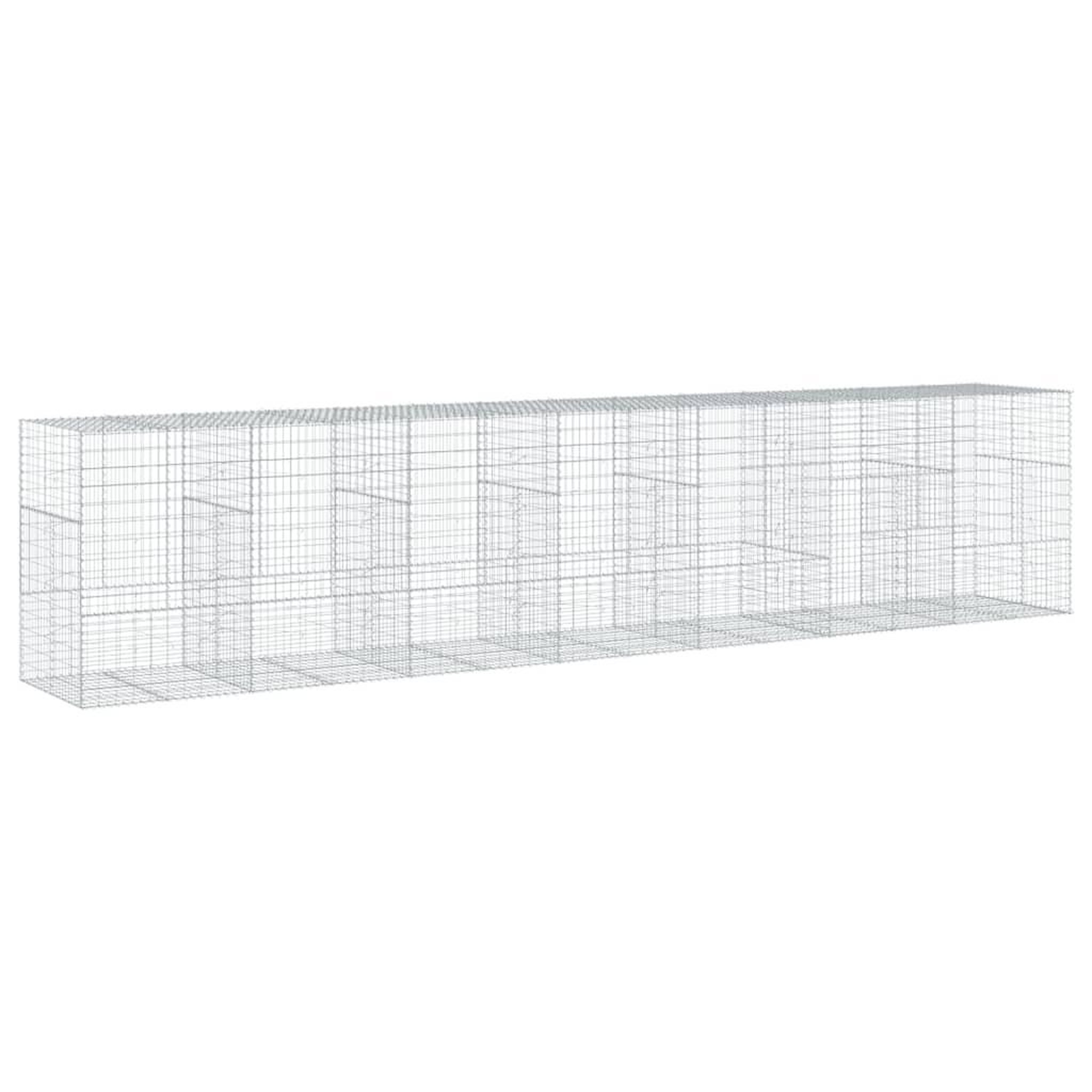 Voir la diapositive 5 : VIDAXL Panier gabion avec couvercle 700x100x150 cm fer galvanise