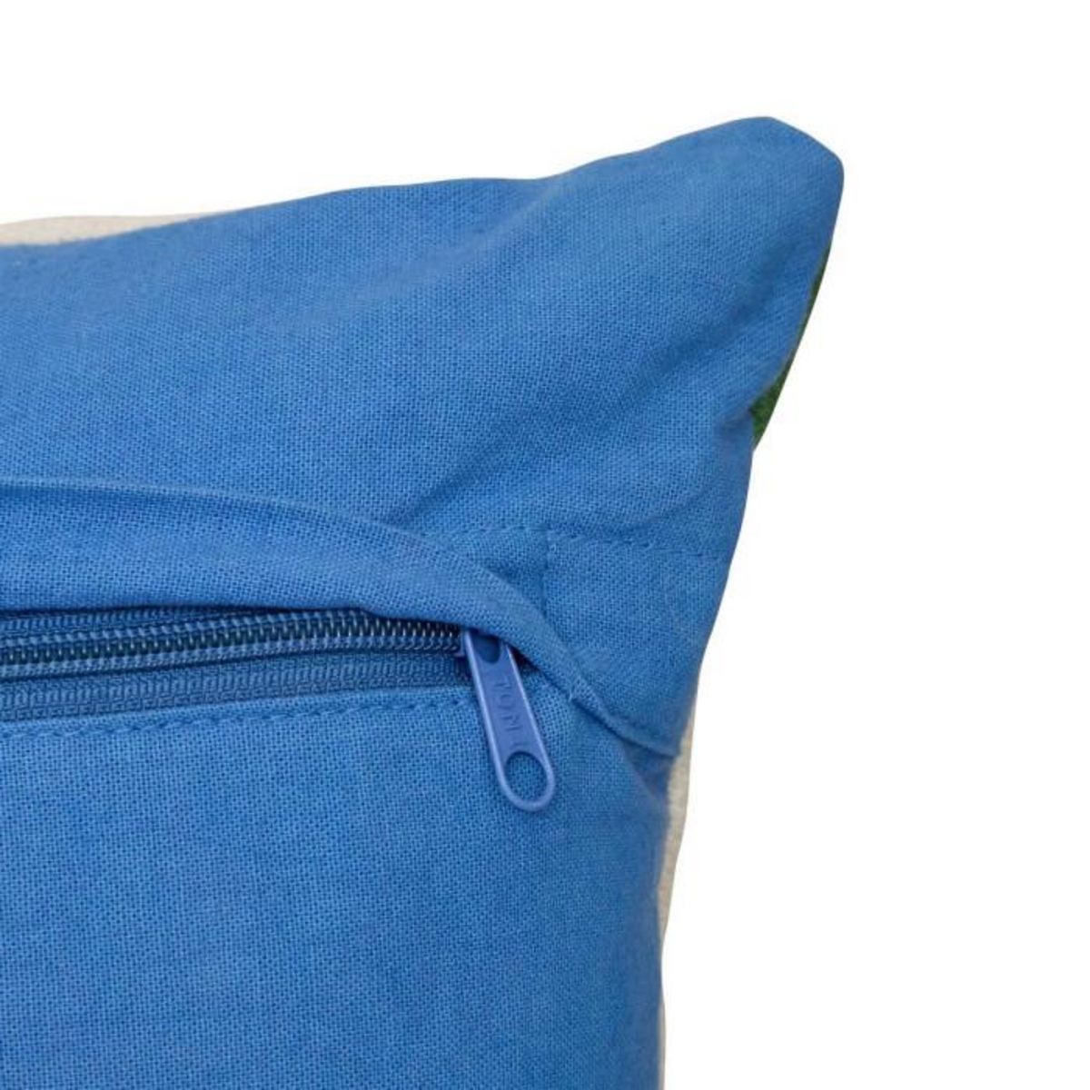 ATMOSPHERA Coussin Déco Brodé  Arty  35x75cm Bleu