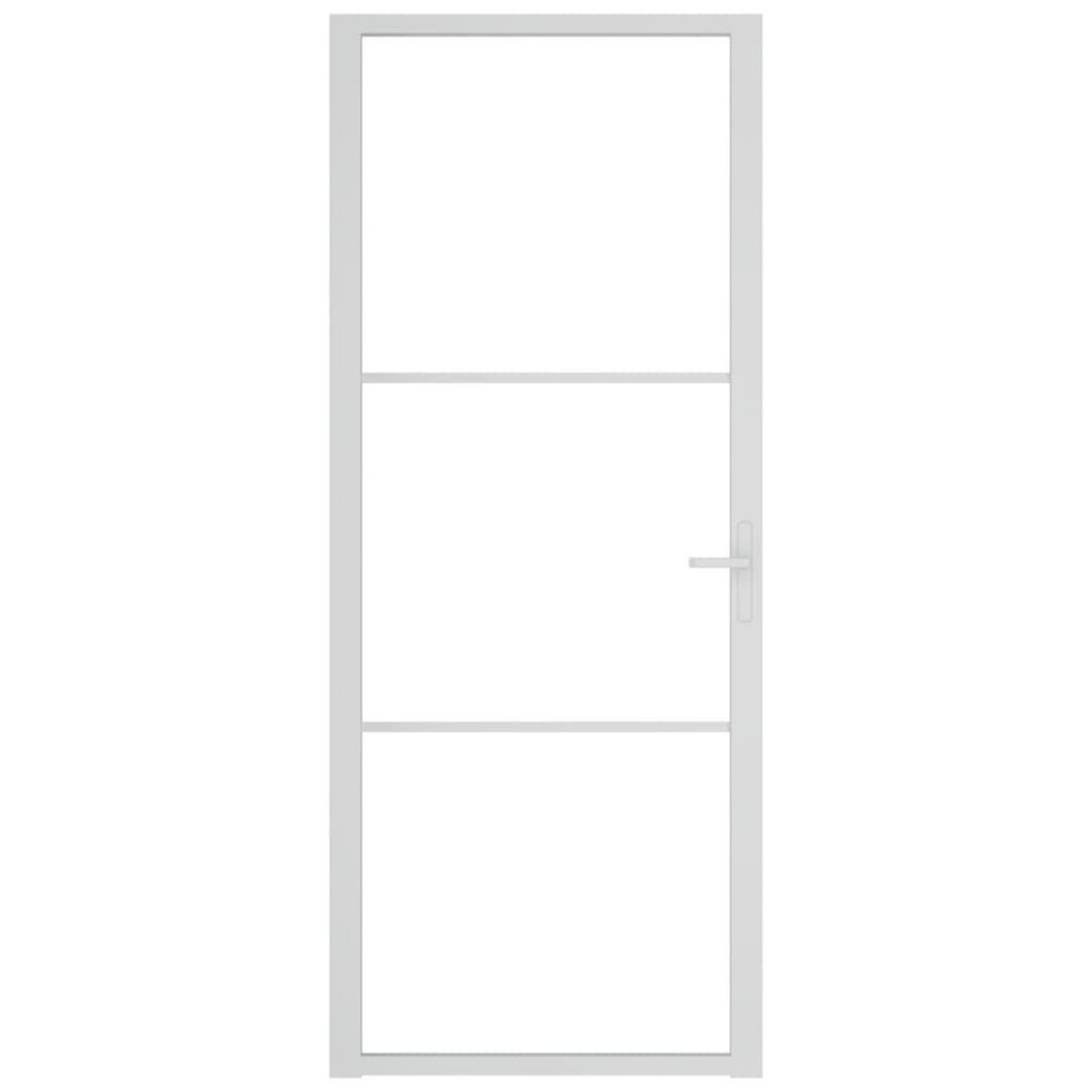 VIDAXL Porte interieure 83x201,5 cm Blanc Verre ESG et aluminium