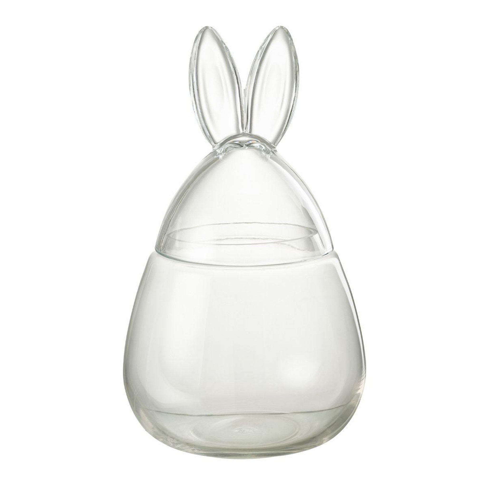 Voir la diapositive 1 : J-LINE Bocal design en verre  lapin  34cm transparent