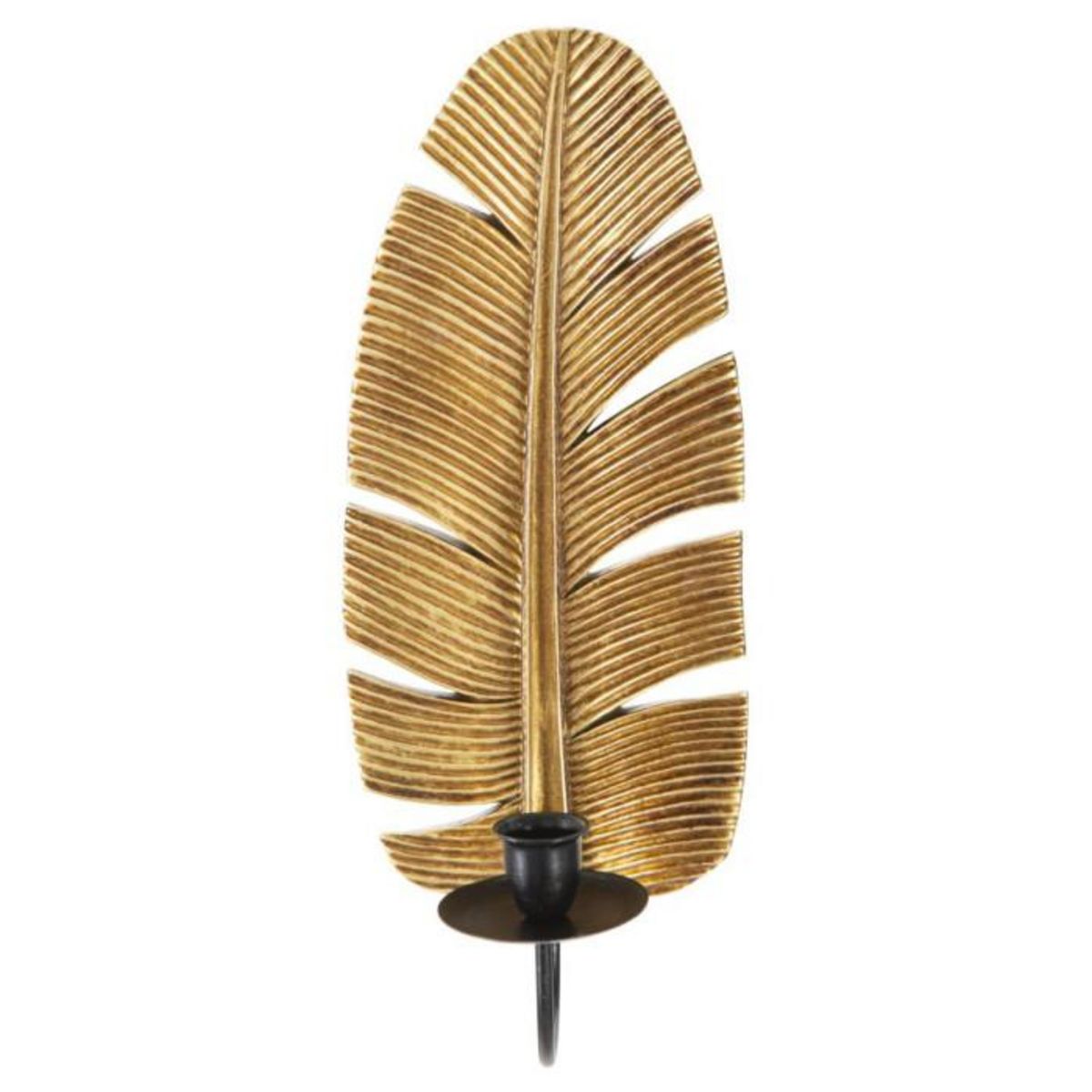 Paris Prix Bougeoir Mural Design  Feuille de Palmier  31cm Or