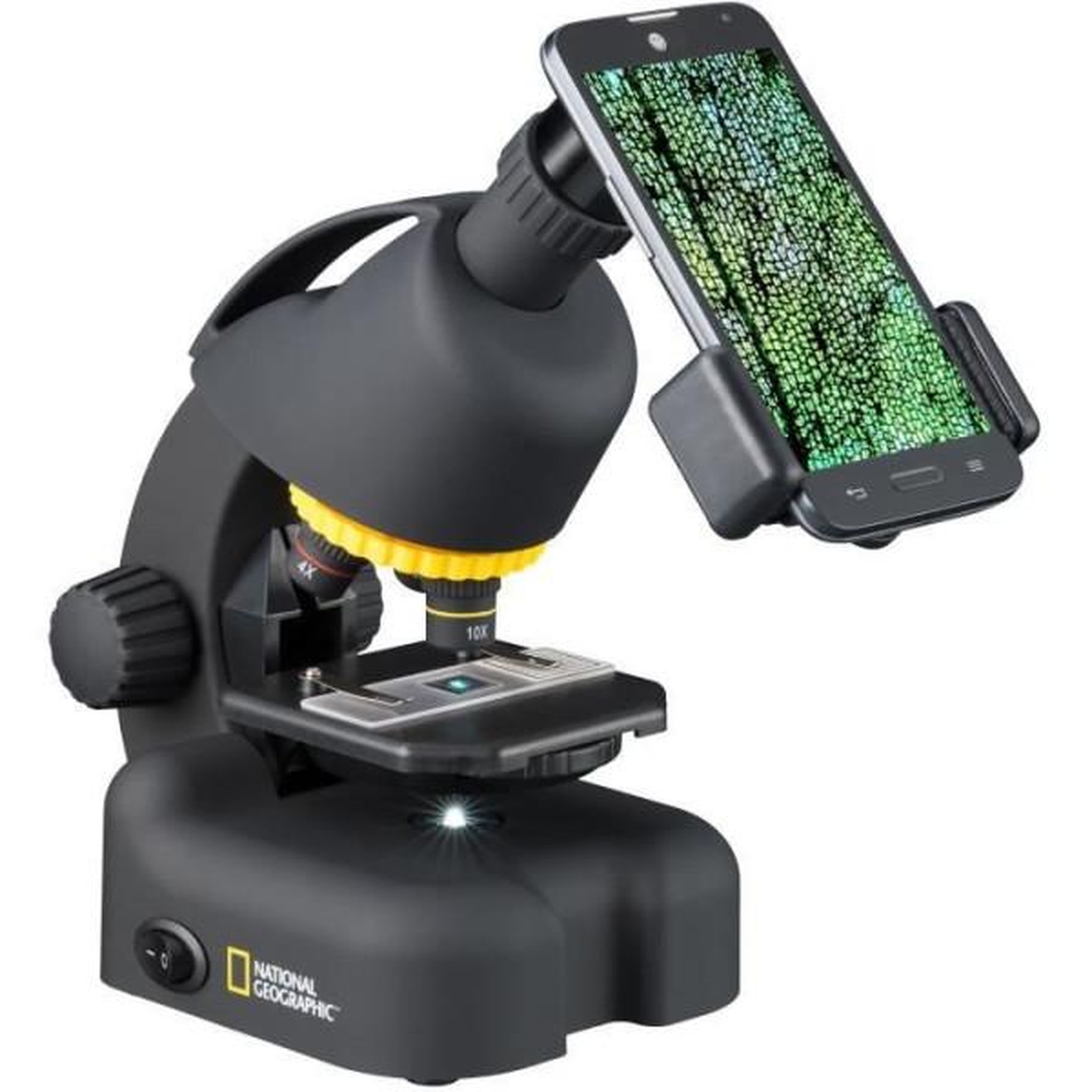 Voir la diapositive 2 : Bresser Microscope enfant - national geographic - 40-640x - avec adaptateur pour smartphone