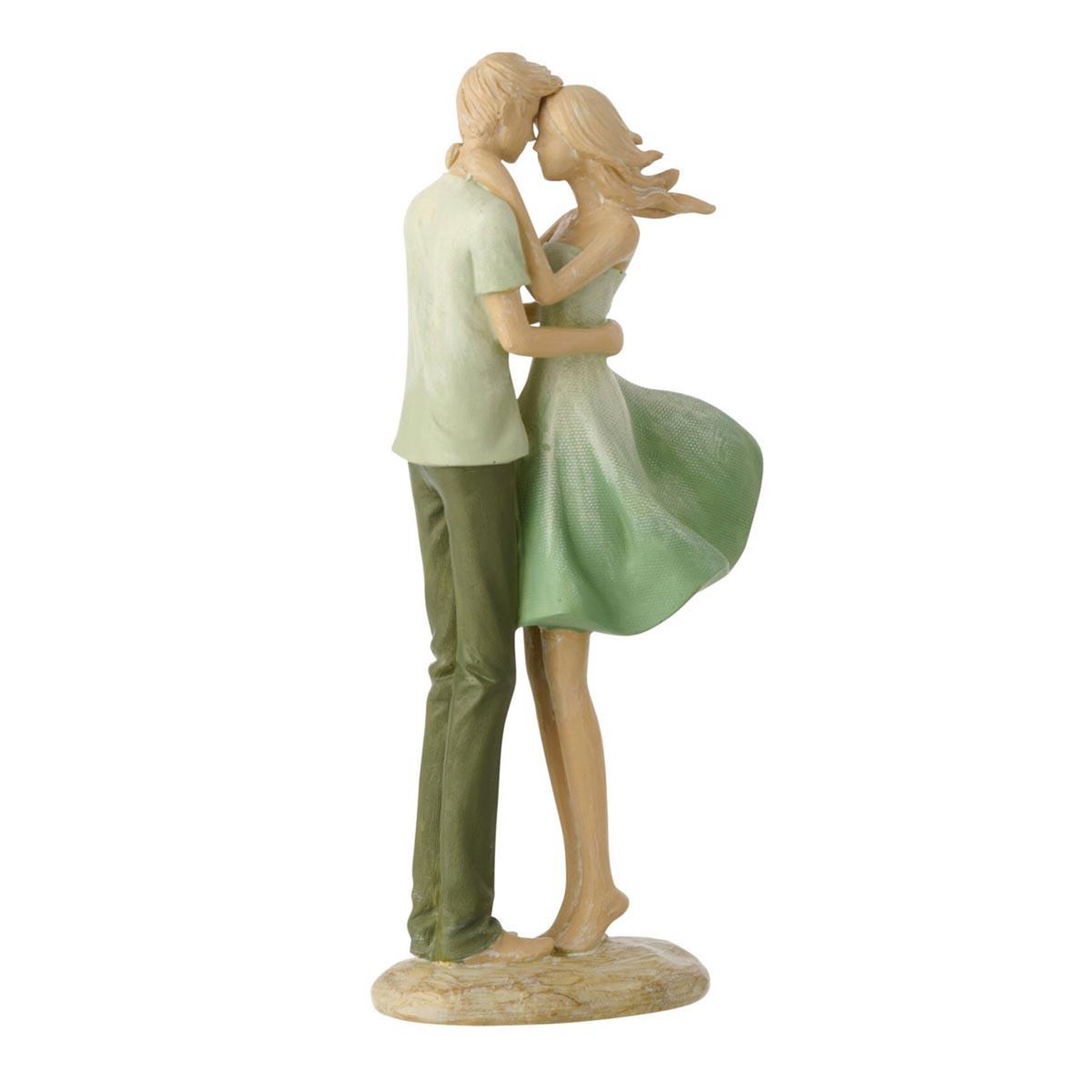 J-LINE Statuette déco couple  matcha  25cm vert