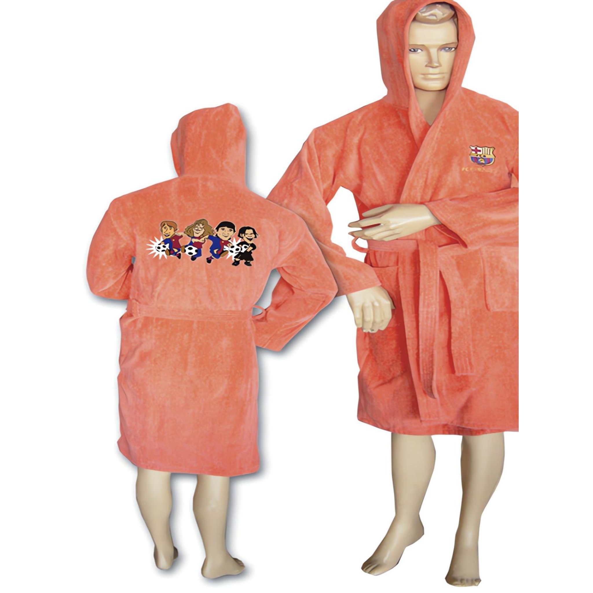 F.C. Barcelona PEIGNOIR DE BAIN ENFANT 'FC BARCELONE TOONS MANGO T2' VELOURS 100% Coton