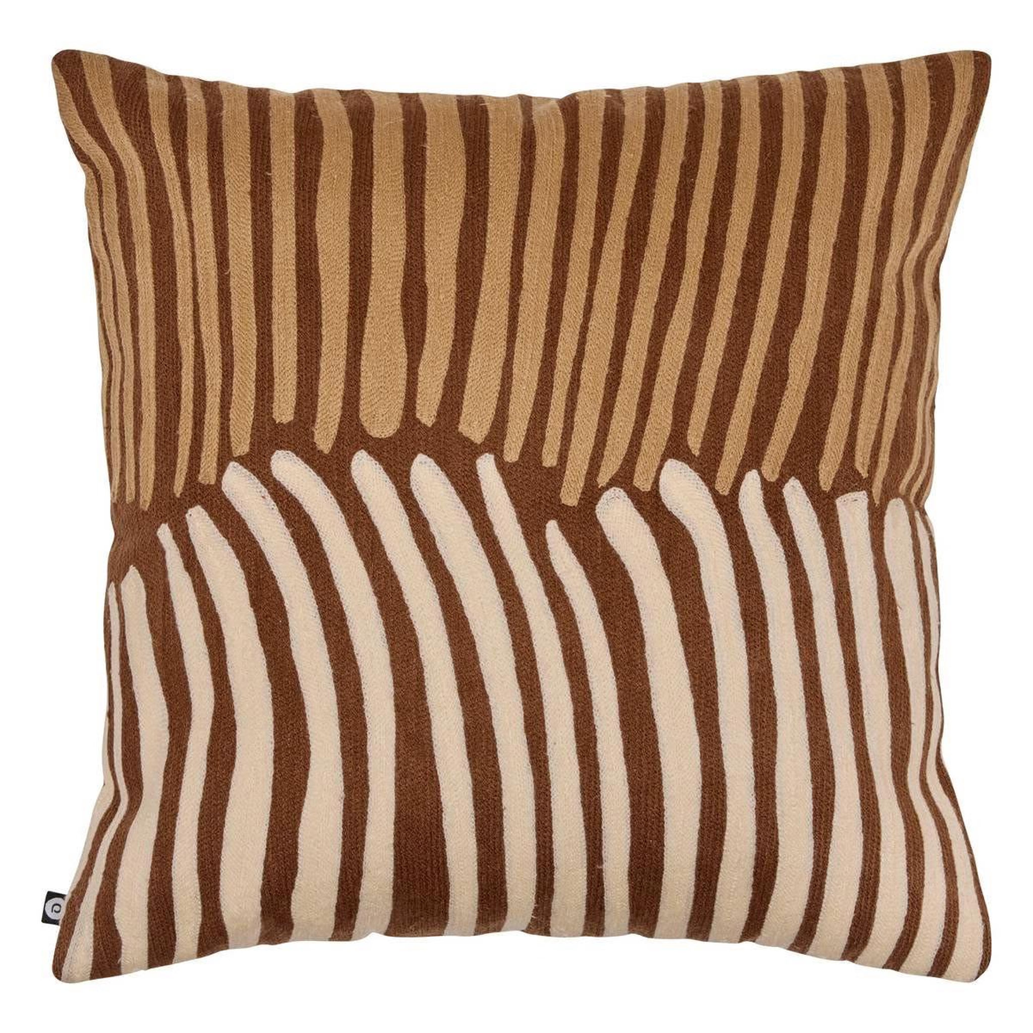 ATMOSPHERA Coussin déco brodé  hary  45x45cm marron
