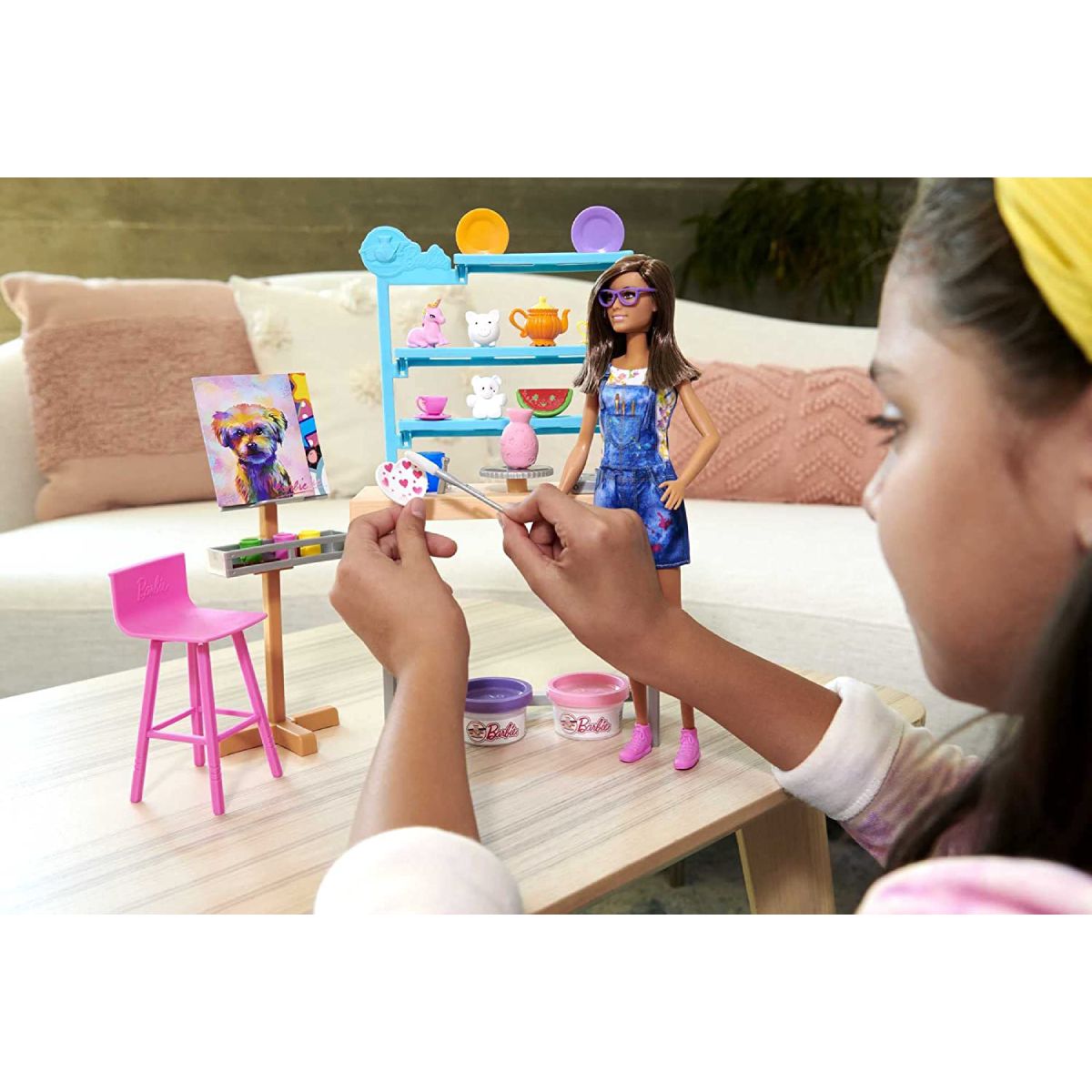 MATTEL Coffret poupée Barbie artistique + Accessoires