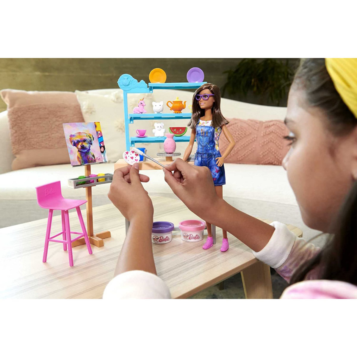 MATTEL Coffret poupée Barbie artistique + Accessoires