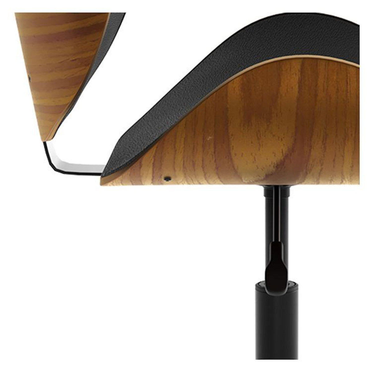 Rendez vous déco Chaise de bureau pivotante en cuir synthétique noir 79-91cm - Baudoin