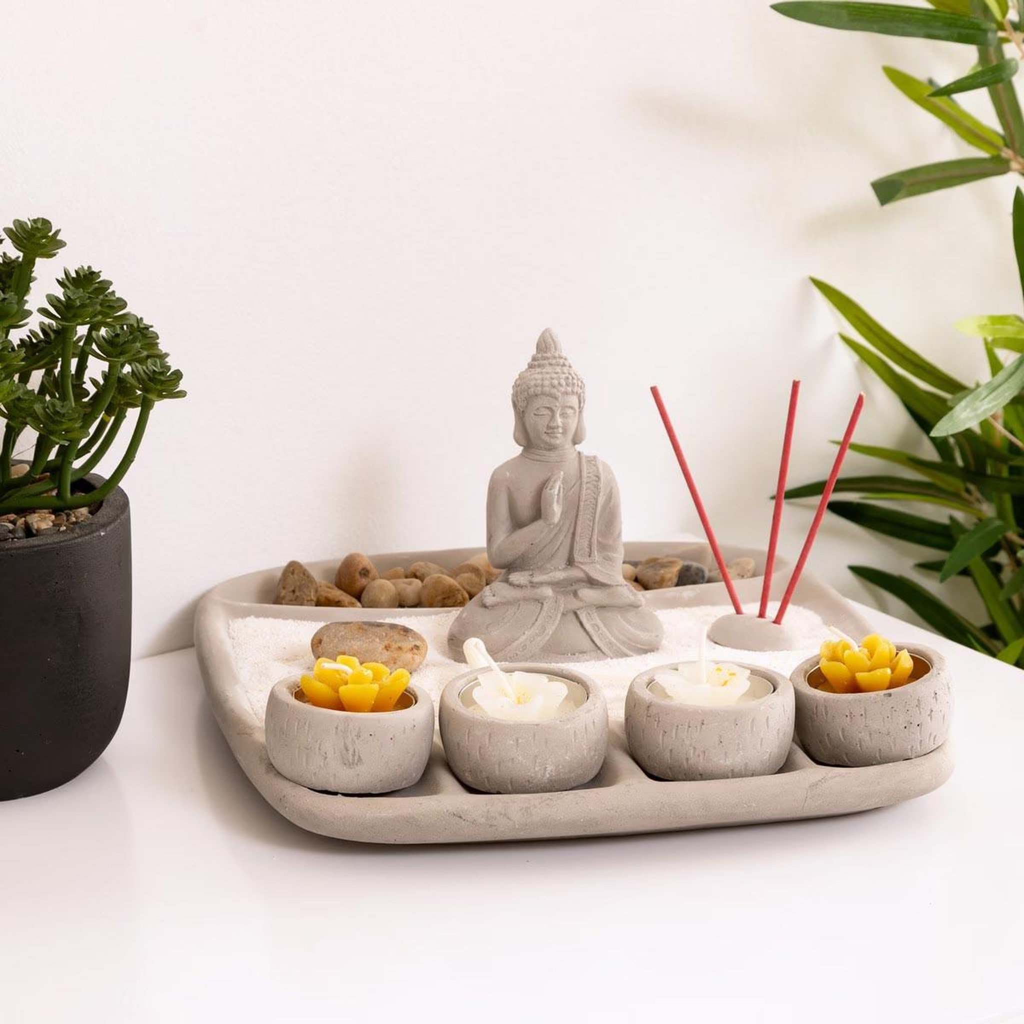 Voir la diapositive 2 : ATMOSPHERA Jardin zen en ciment - Gris