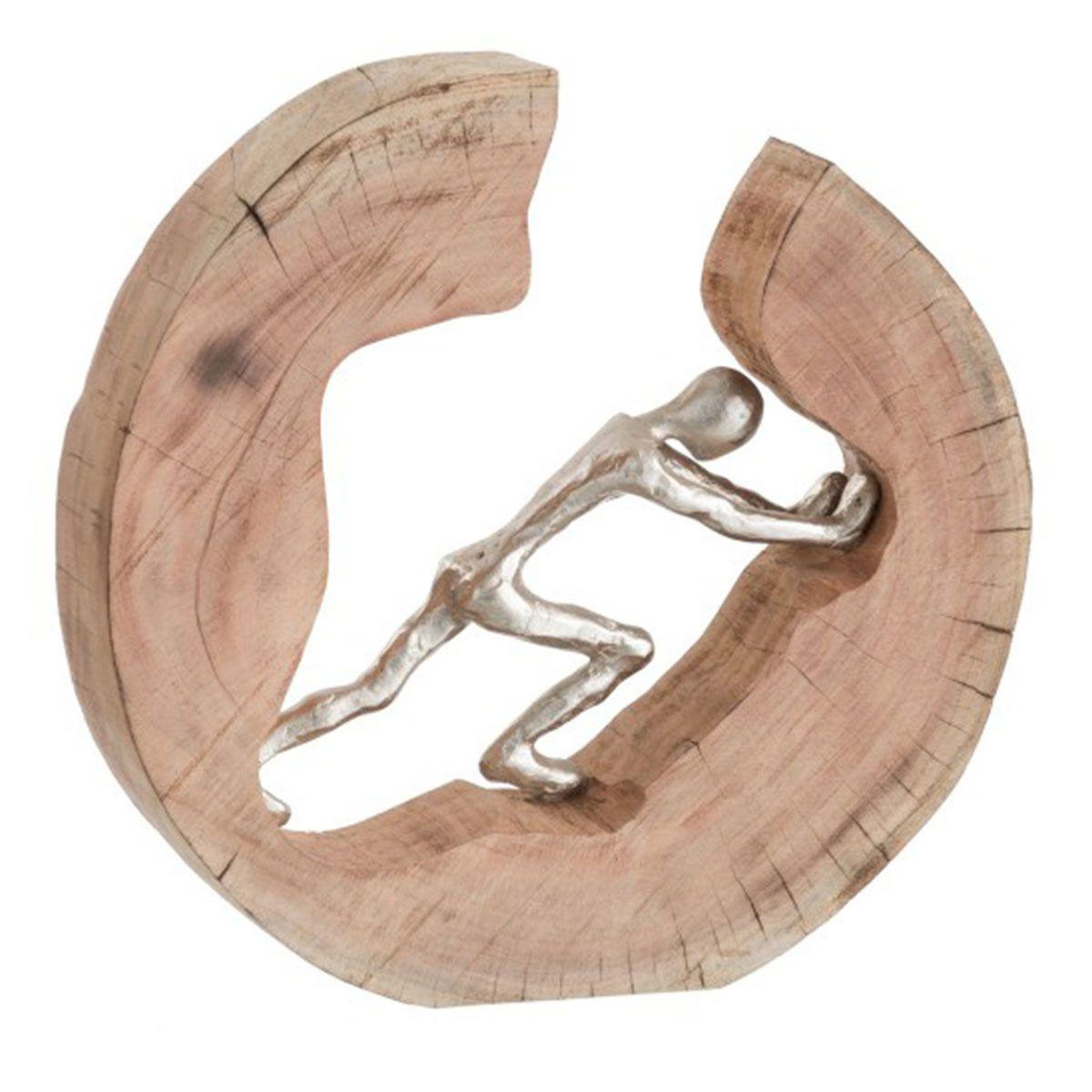J-LINE Statuette Déco  Pousse  29cm Naturel & Argent