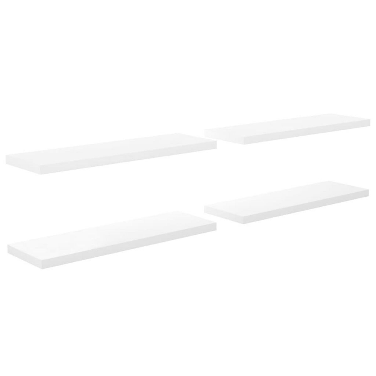 VIDAXL Etagere murale flottante 4pcs Blanc brillant 120x23,5x3,8cm MDF
