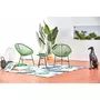 CONCEPT USINE Salon de jardin 2 fauteuils oeuf + table basse vert ACAPULCO