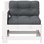 Voir la diapositive 4 : VIDAXL Canape de jardin accoudoir avec coussin blanc bois massif pin