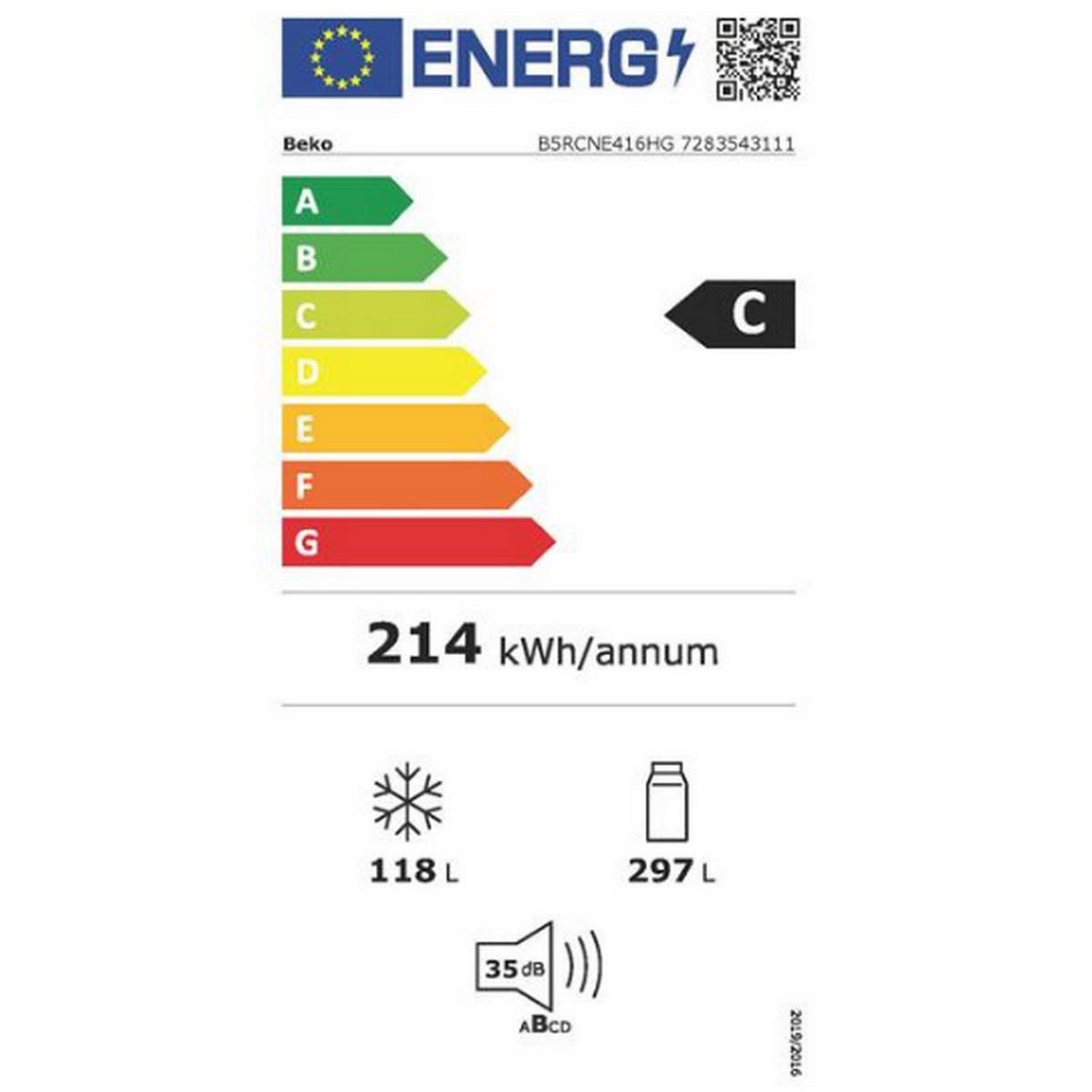 Voir la diapositive 2 : Beko Réfrigérateur 1 porte 59.5cm 415l - B5RCNE416HG