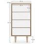 Voir la diapositive 3 : VS VENTA-STOCK Chiffonnier Denia 4 tiroirs Chêne/Blanc, 45 cm Largeur