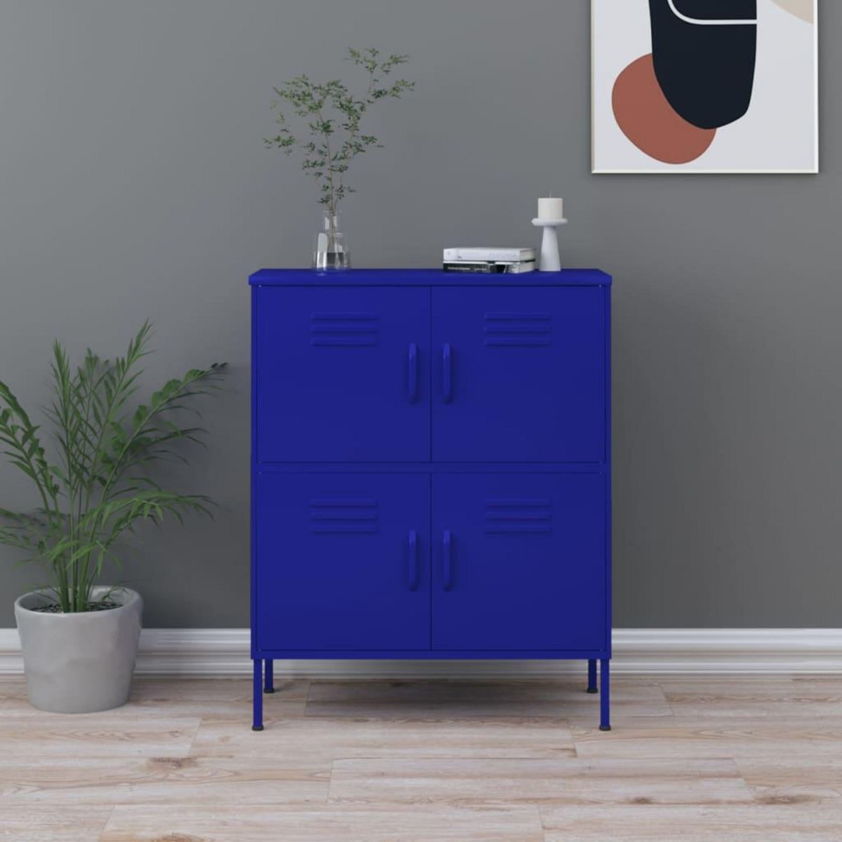 VIDAXL Armoire de rangement Bleu marine 80x35x101,5 cm Acier