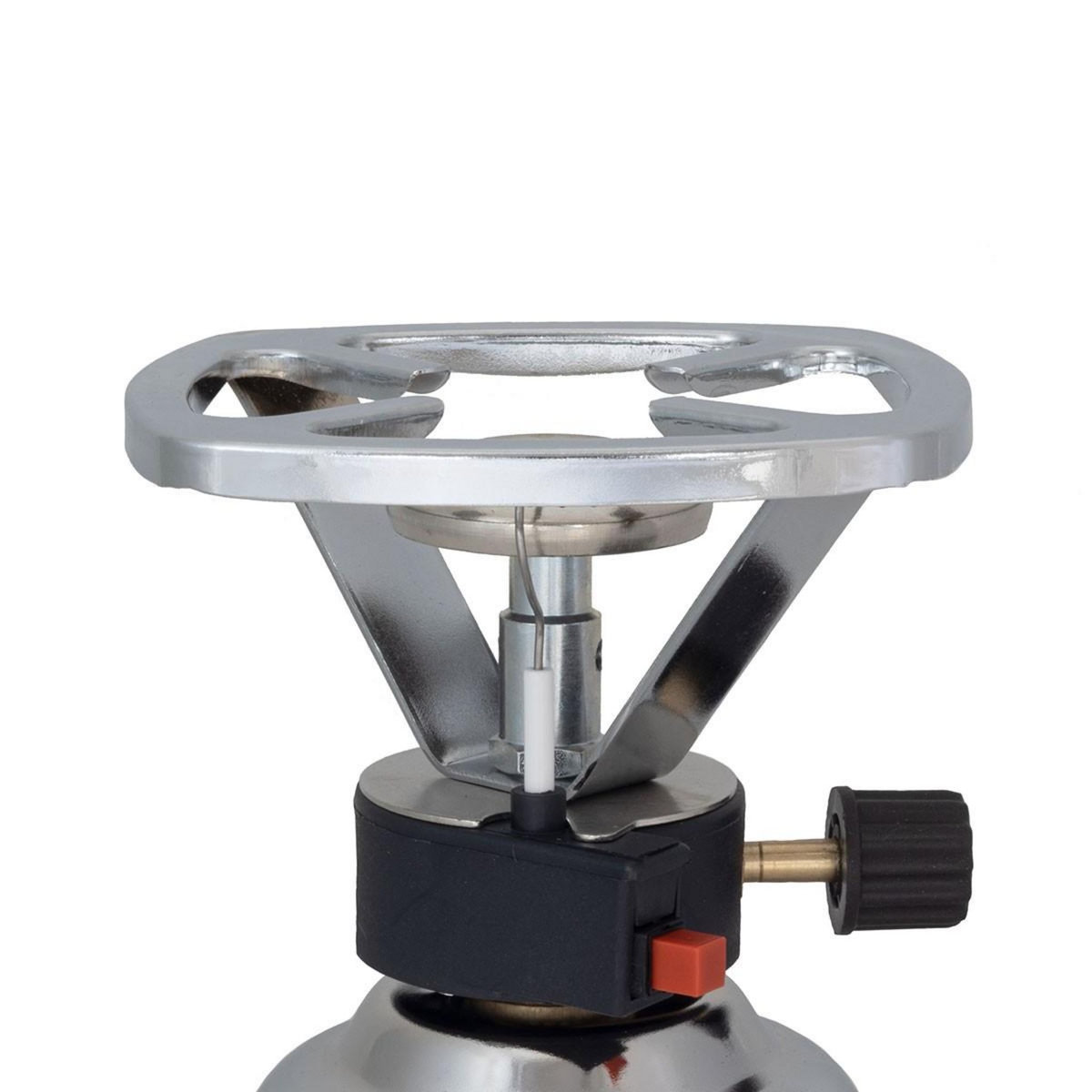 CAMPER GAZ Rechaud gaz 1200W piezo Coque INOX + 4 cartouches de gaz 190gr CAMPER GAZ