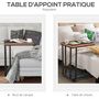 Voir la diapositive 6 : HOMCOM Table basse table d'appoint Vintage style industriel étagère acier noir MDF coloris boisé
