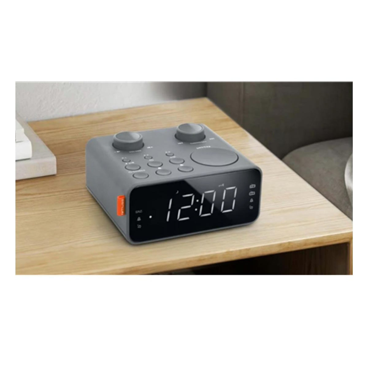 Muse Radio-réveil double alarme gris - M17LG