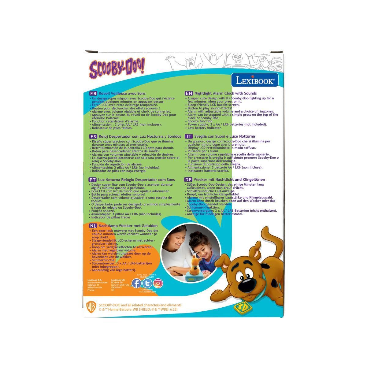 Lexibook Réveil avec veilleuse Scooby Doo en 3D