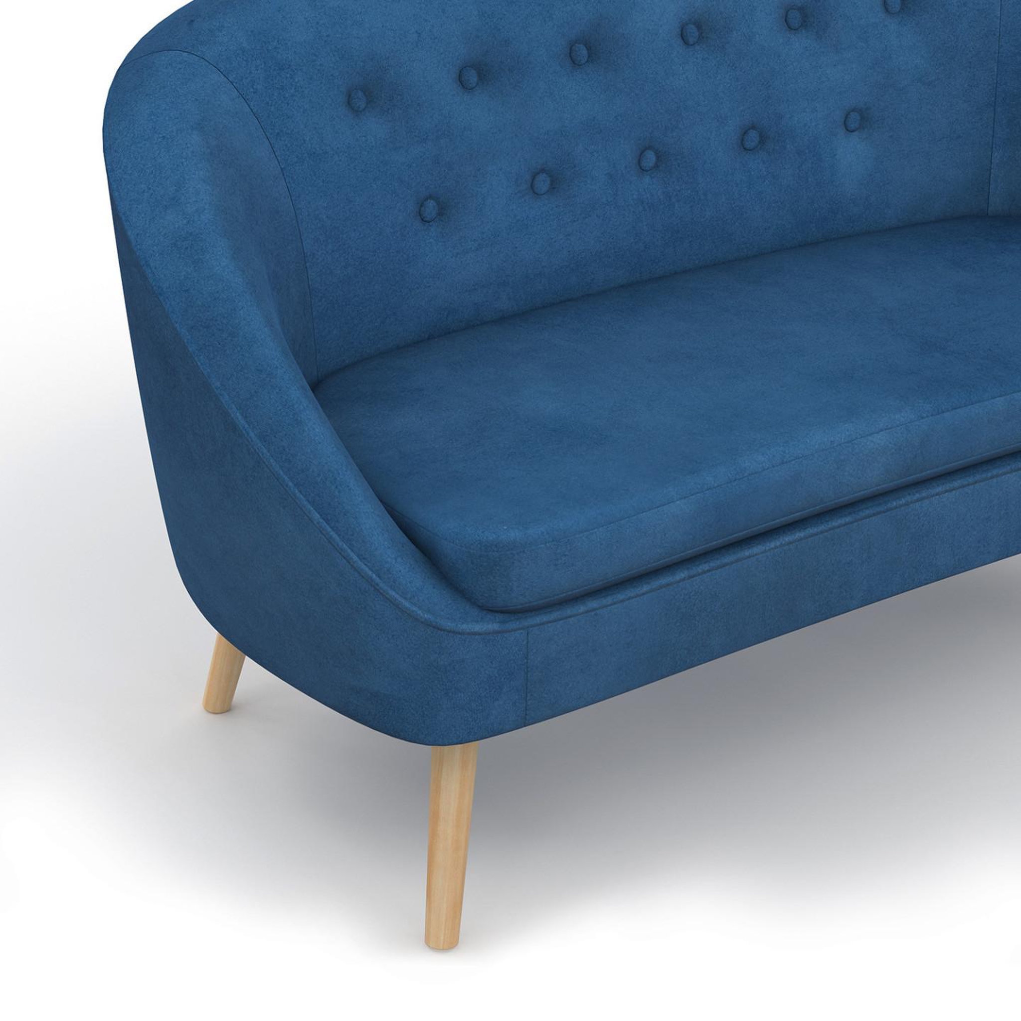 Voir la diapositive 6 : ID MARKET Canapé banquette sonia en velours bleu