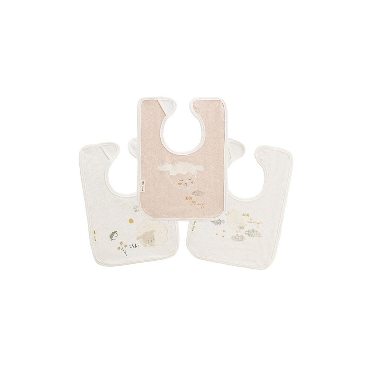 Petit Béguin Lot de 3 bavoirs bébé Câlins