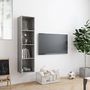 Voir la diapositive 3 : VIDAXL Bibliotheque/Meuble TV Gris beton 143x30x36 cm