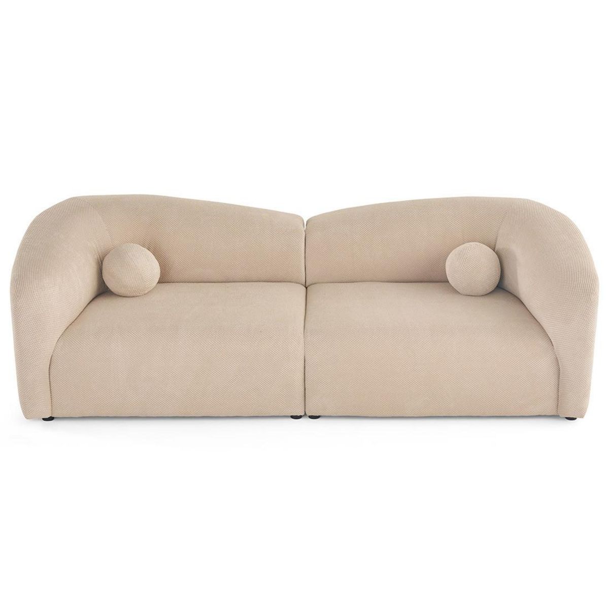 LISA DESIGN Charles - canapé droit 4 places en velours texturé