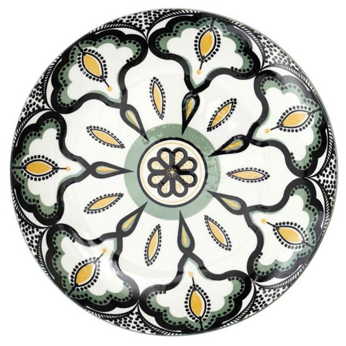 Paris Prix Lot de 6 Assiettes à Dessert  Mandala  19cm Vert