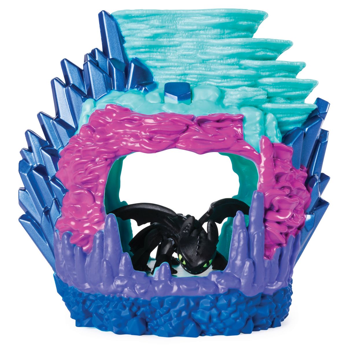 SPIN MASTER Coffret tanière + figurine dragon mystère bioluminescente 5 cm - Dragons 3 Le monde caché