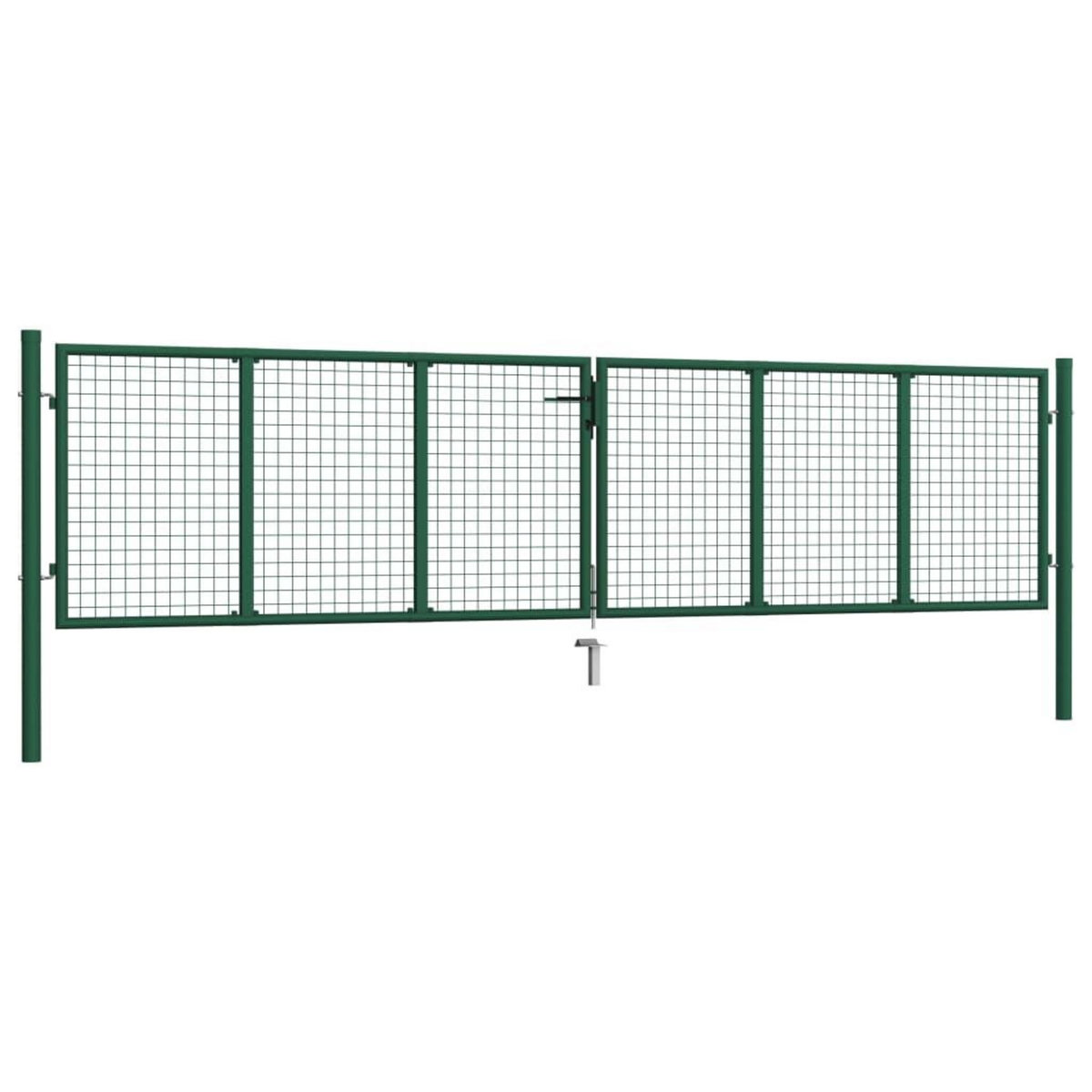 VIDAXL Portail en treillis de jardin acier 390x75 cm vert