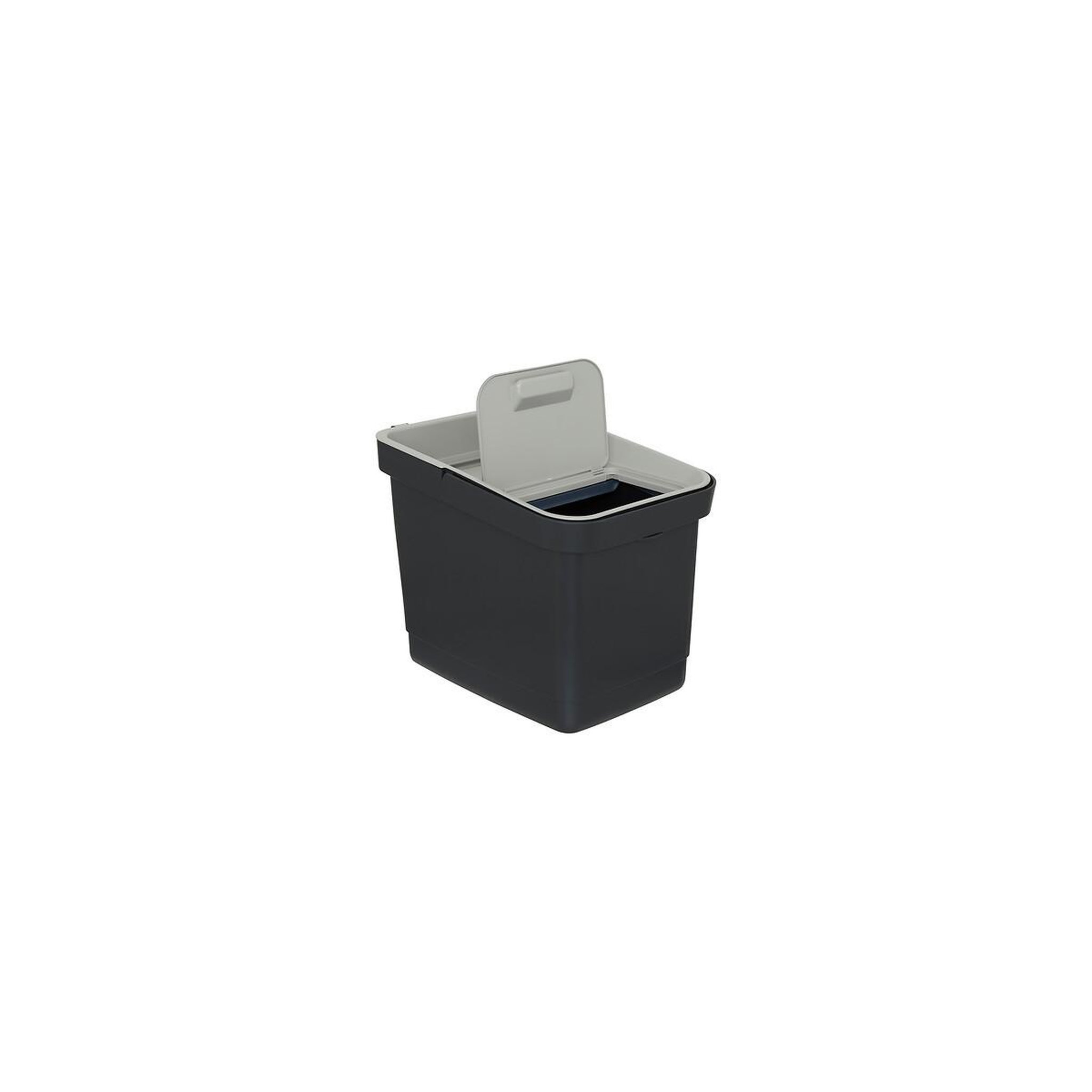 Voir la diapositive 2 : FIVE Poubelle double compartiment  flex  20,5l noir