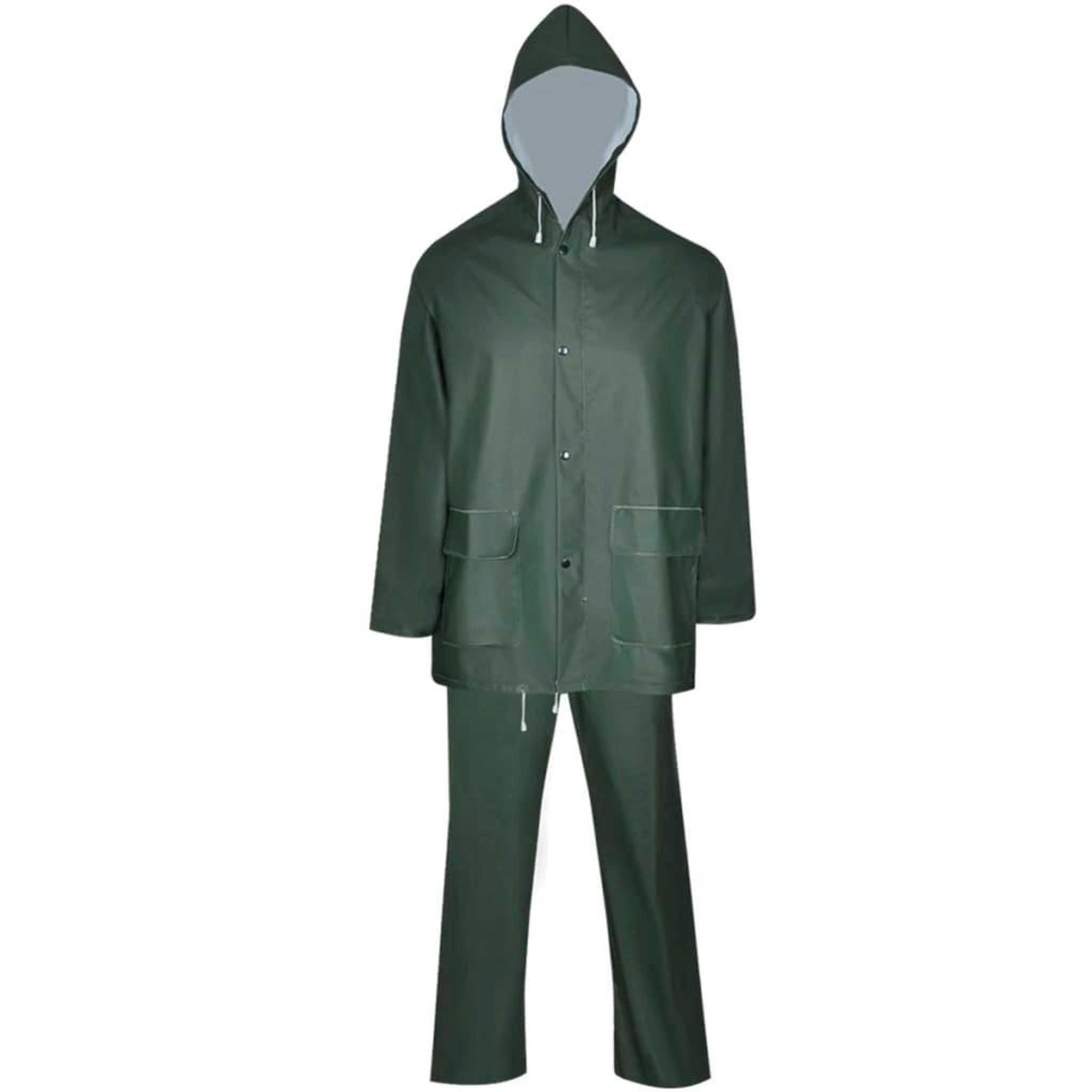 Voir la diapositive 2 : VIDAXL Combinaison de pluie impermeable 2 pcs avec capuche vert XL
